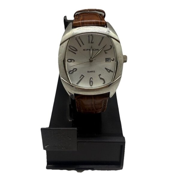 EPECH Quartz Women's Stainless Steel Watch Brown Leather Band Arabic Numerals - Picture 1 of 7